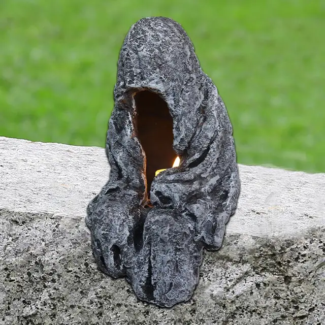 Halloween Ülő Boszorkányszobor Led Gyanta Kerti Dísz Elektronikus Művészeti Dekoráció Könnyű Ajándék Dekoratív Gyeplámpa Kerthez - Image 5