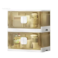 Plastic Kitchen Cabinet Home Furniture Floor Multi-layer Foldable Storage Cabinet Living Room Bedroom Storage Box Locker c 2