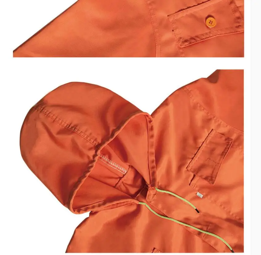 Plus Size New Streetwear Men Clothing Handsome Tooling Male Jumpsuit Overalls Men Fashion Orange Hooded Coverall Trousers