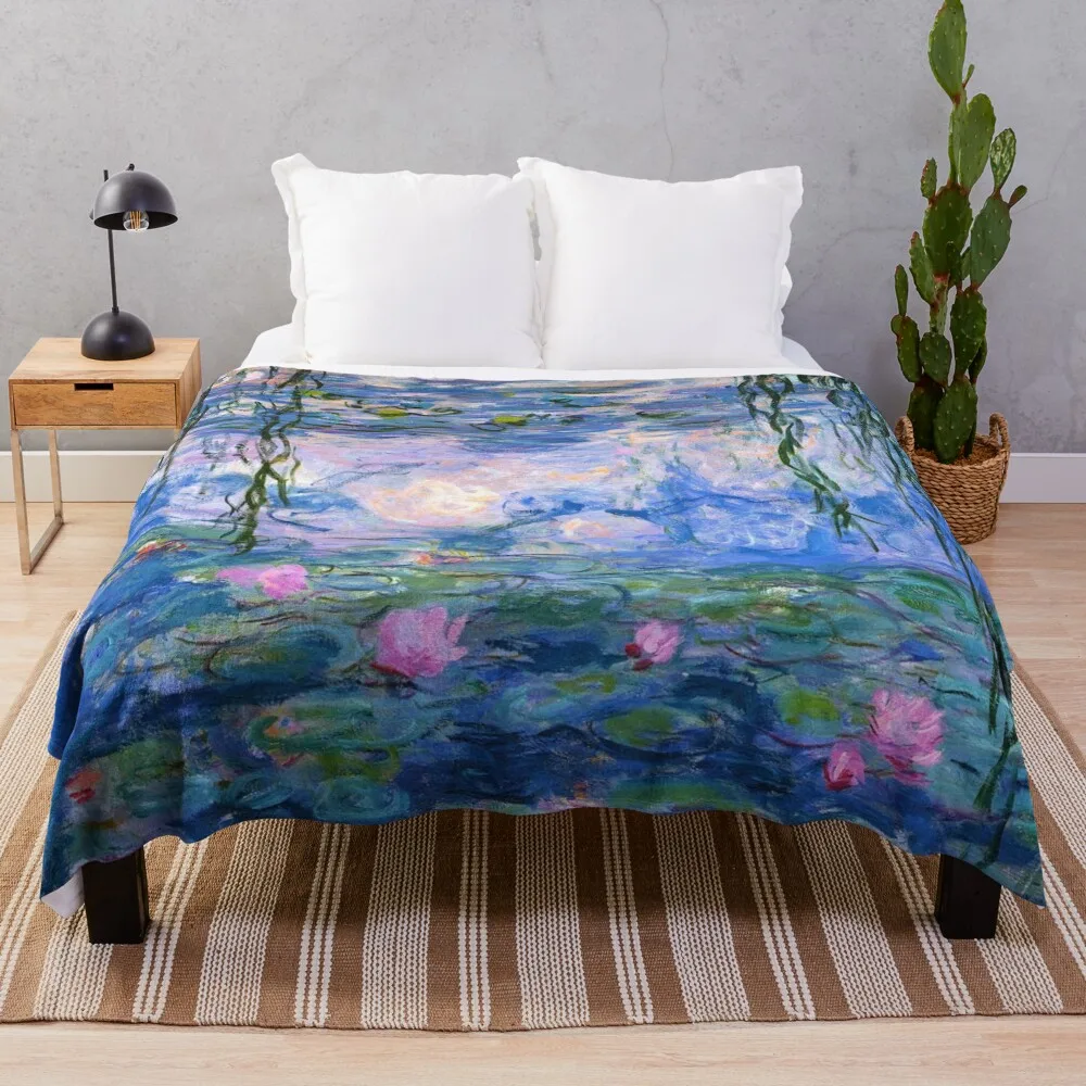 

Water Lilies Monet Throw Blanket Blankets Sofas Of Decoration cosplay anime