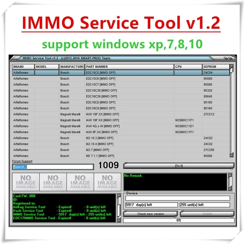 Il Più Nuovo Software Di Riparazione Auto Immo Service Tool V1.2 Immo Off Virgin Eeprom Immo Key Pin Code Calculator Bsi Vdo Dashboard 2017