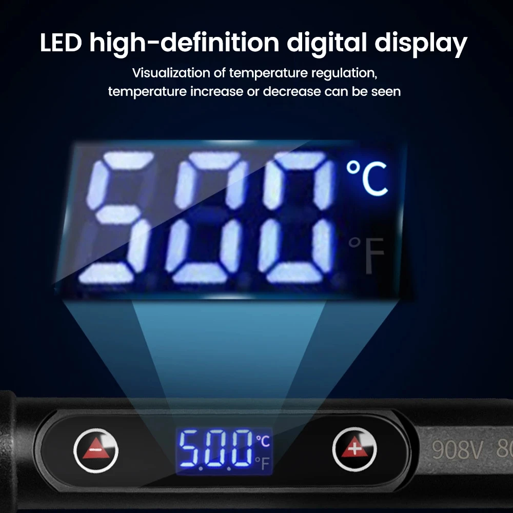 NEW Electric Soldering Iron 16IN1 80W LCD Digital Display 180-500 Adjustable Replaceable Head Soldering Iron Tin Pen Welding Kit 5