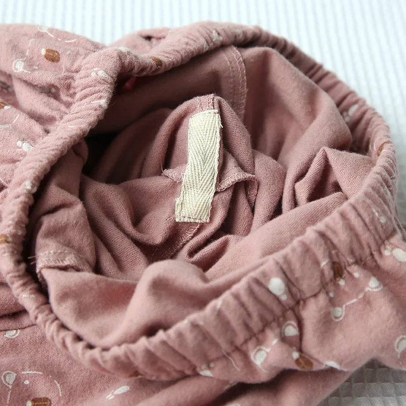 Autumn and winter new ladies pajamas long-sleeved trousers two-piece 100% cotton comfortable and cute cartoon home service suit