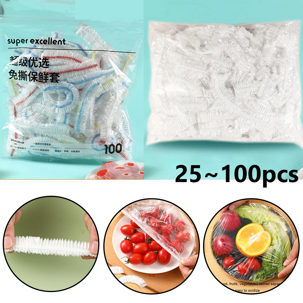 

25-1000PCS Disposable Food Cling Film Cover Wrap Food-Grade Fresh-keeping Film Bag Storage Kitchen Disposable Bowl Cover Cling