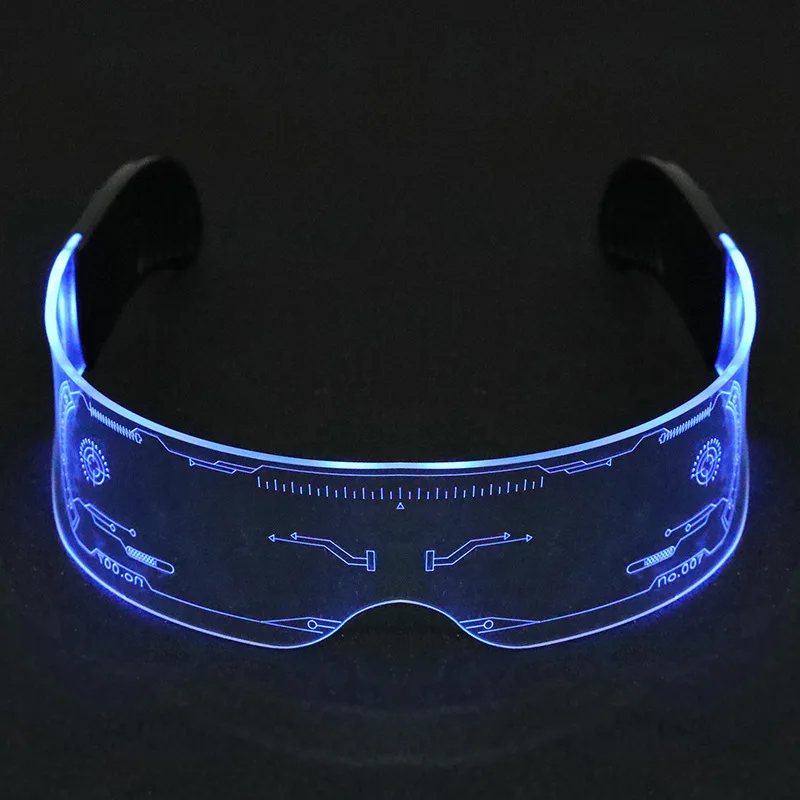 

Cyrusher Cyberpunk Wind Fashion 7 Color Changeable LED Light-Emitting Glasses Men and Women with the Same Ins Tide Night Driving