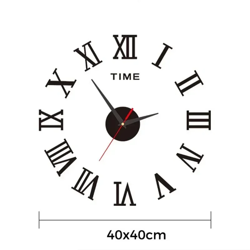 3D Acrylic Digital Wall Clock Roman Numerals Design Mirror DIY Self Adhesive digital clock,wall clock