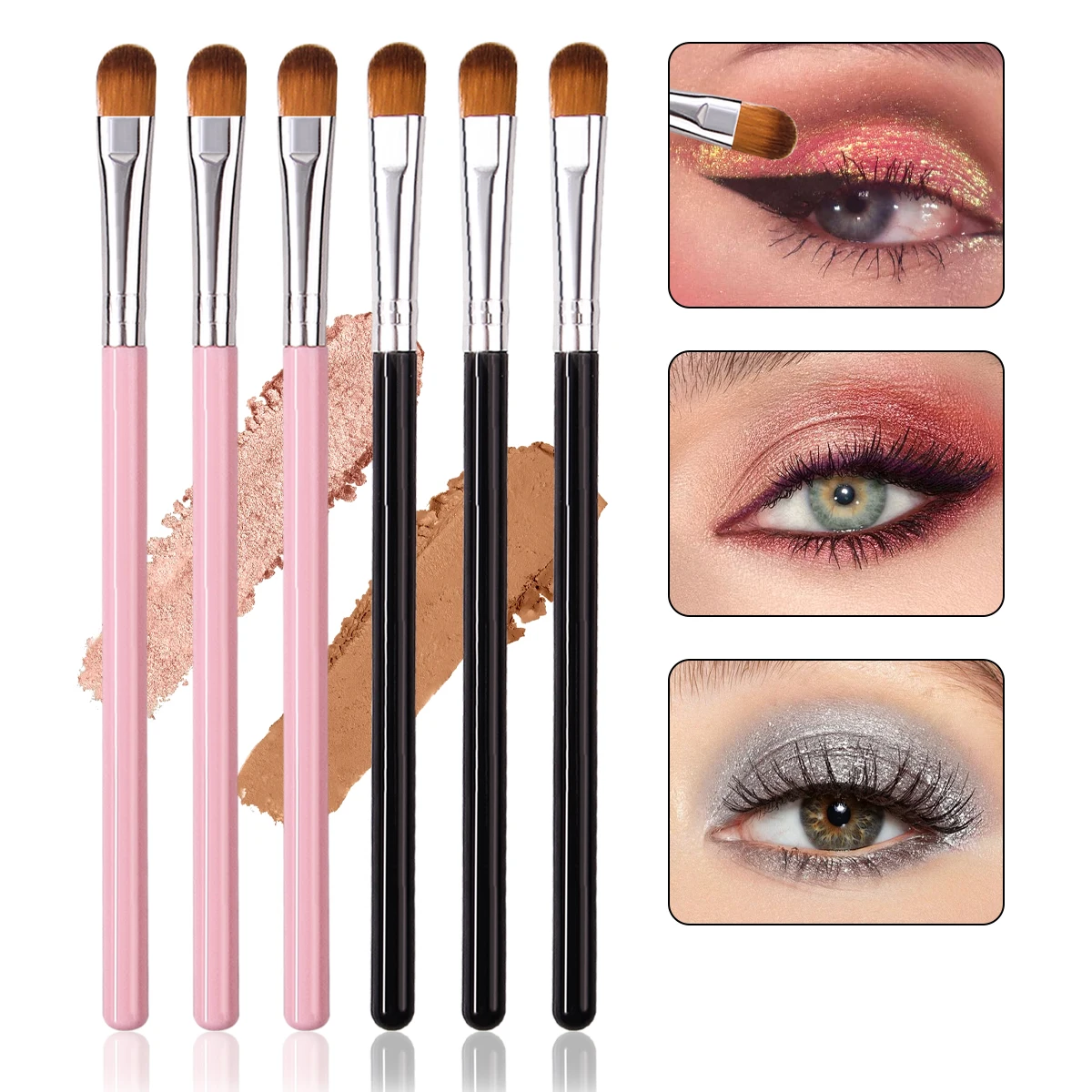 6PCS Multifunctional Eyeshadow Brush Set, Precision Detailing Concealer Blending Shading Brushes for Makeup & Nail Art Tools 1