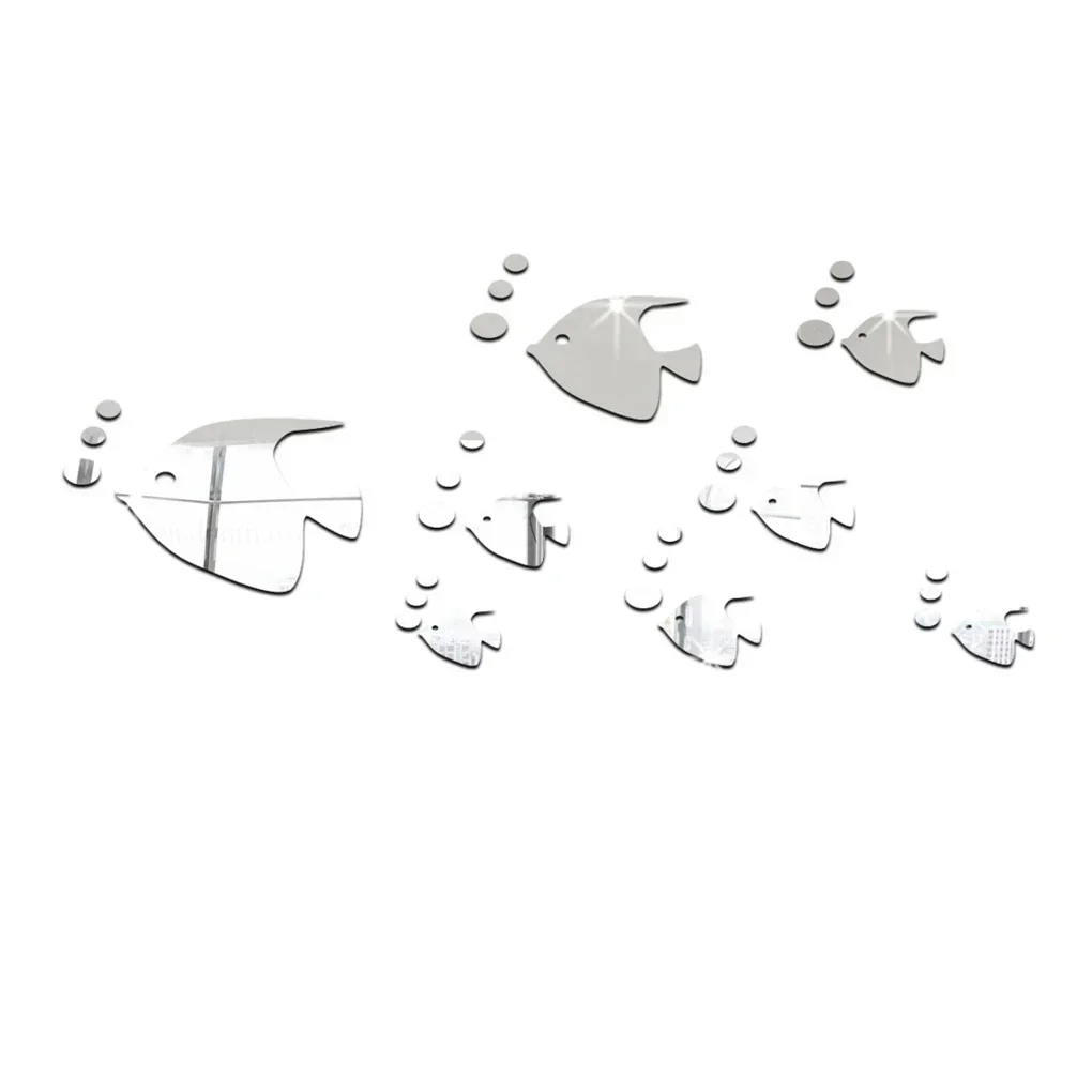 Bubble Fish Wall Stickers Marine Fish Mirror Stickers Acrylic Mirror Self-adhesive Children's Room Kindergarten Home Decoration