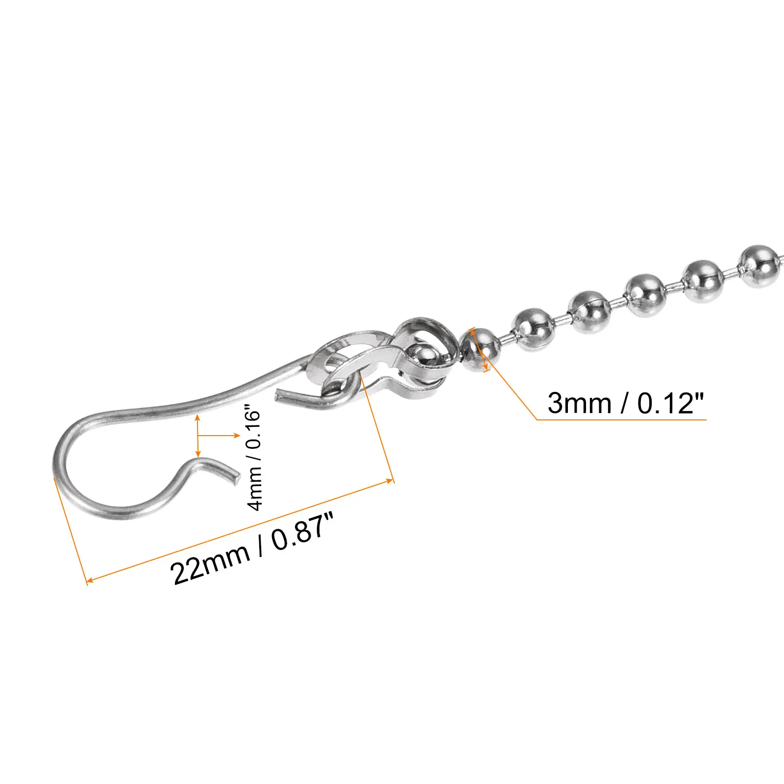 3Pcs Toilet Flapper Chain 26cm Toilet Handle Lever Lift Flush Replacement Ball Chain 304 Stainless Steel for Repairing Toilets 4