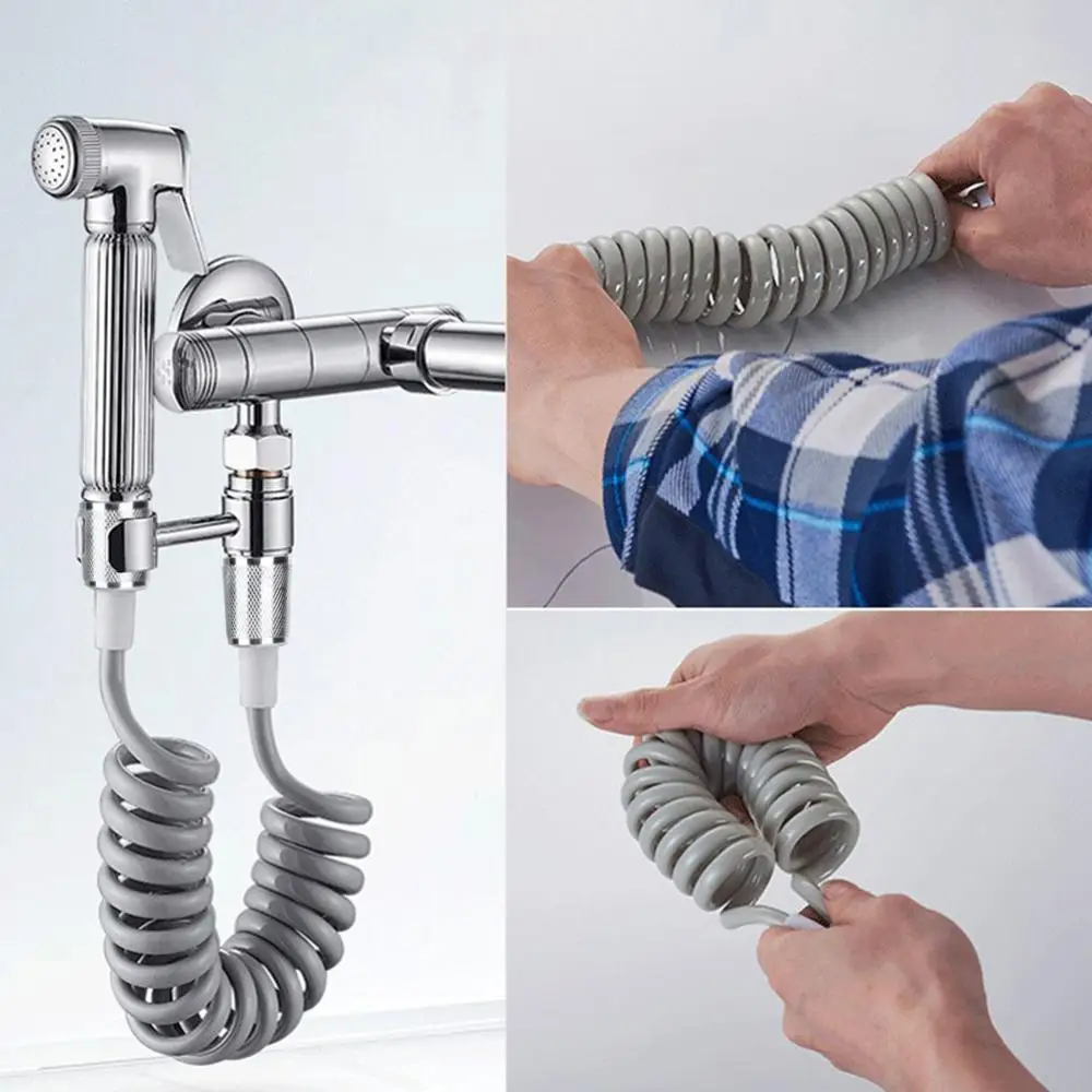G1/2" Soft Bidets Hose Tube ABS Spring Flexible Shower hose for Water Plumbing Toilet Bidet Sprayer Bathroom Accessories