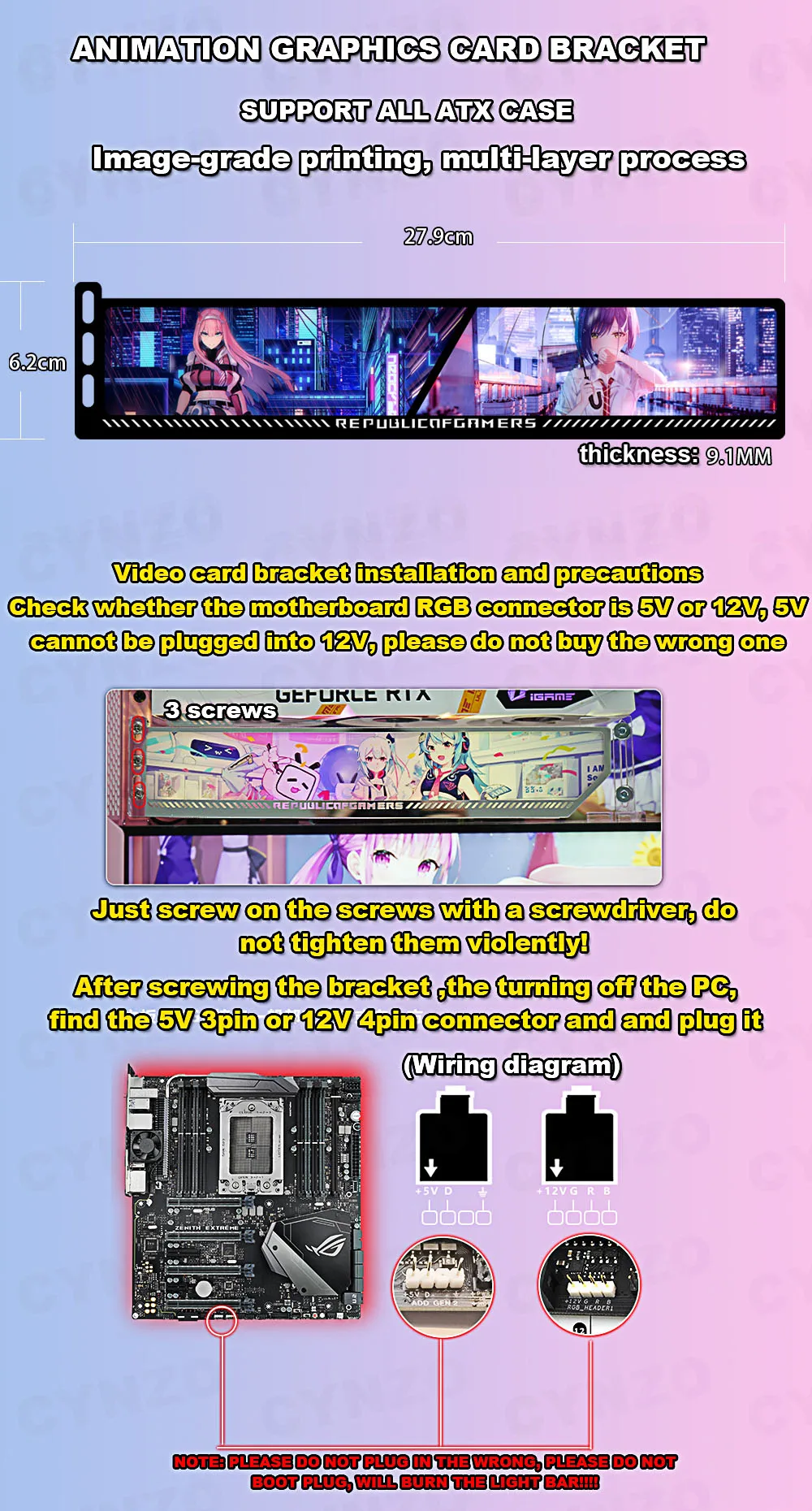 Holder,PC Gaming Cabinet, Decorativo 4070 VGA Suporte AURA SYNC, rtx3090 4090 4080