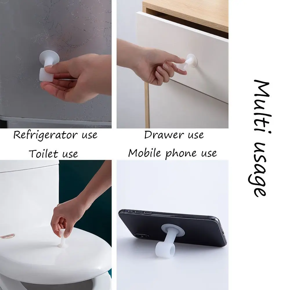 Suction Cup Type Silicone Mute Crash Pad Soft Elastic Anti-Collision Door Handle Stopper Simple Multicolor Silent Doorknob Cover door stopper silicone door stopper door stopper bumpers