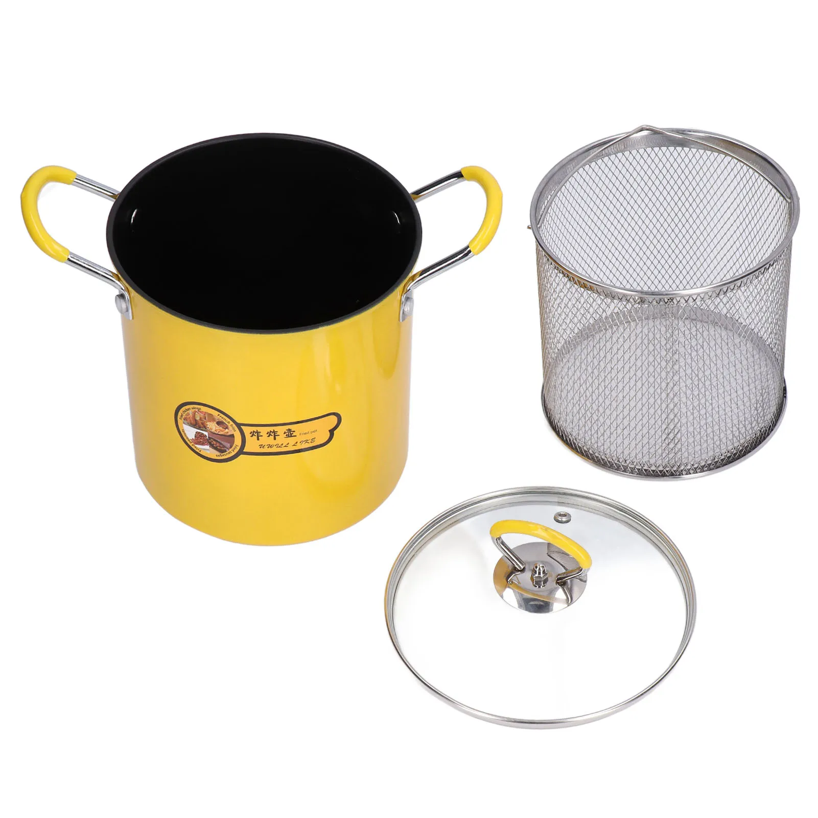 3L Mini Deep Fryer Pot Stainless Steel Japanese Frying Pot with Oil Filter Rack Lid for Home Kitchen 5