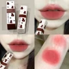 1pc Waterproof Matte Coffee Brown Lipstick Moisturizing Long Lasting Not Easy To Fade Low Saturation Rose Pink Brown Lip Gloss 3