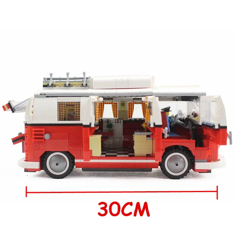 

In Stock 1354PCS T1 Bus Camper Bricks Van Car Bluding Blocks Bus Compatible 10220 Toys for Kid Birthday Gift
