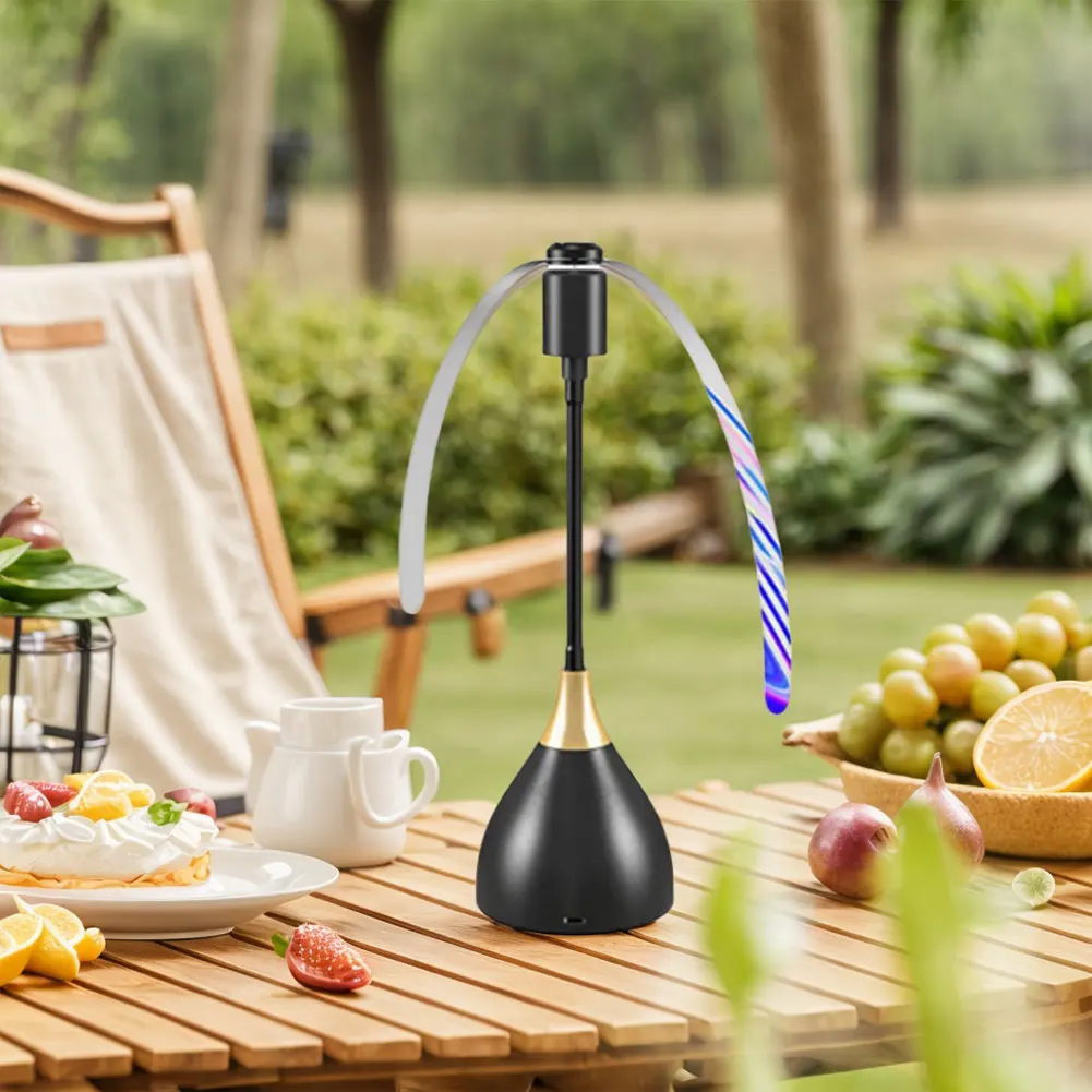 Fly Fans for Tables with Soft Holographic Blades Fly Spinner Portable Outdoor Picnic Fan for Picnic Restaurant Party Home BBQ