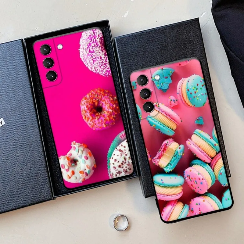 Custodia Per Telefono M-Macaron Donuts Per Samsung Galaxy S22 23 21 S20 Fe Ultra S10 S9 S8 Plus S10E Note 20Ultra 10Plus Cover