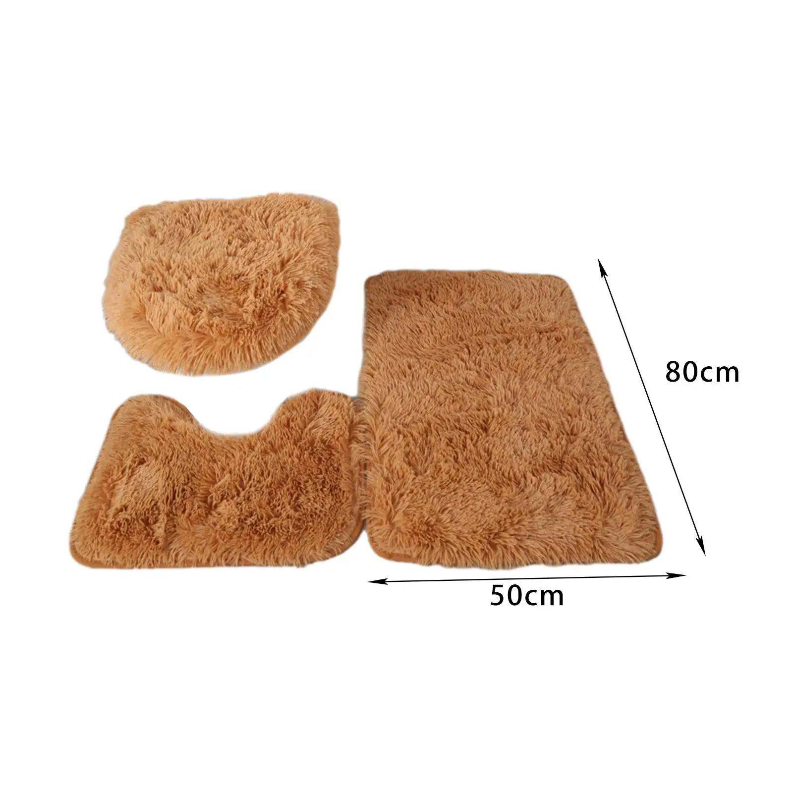 3Pcs Non Slip Bath Rugs Set Toilet Lid Cover u Shape Rug for