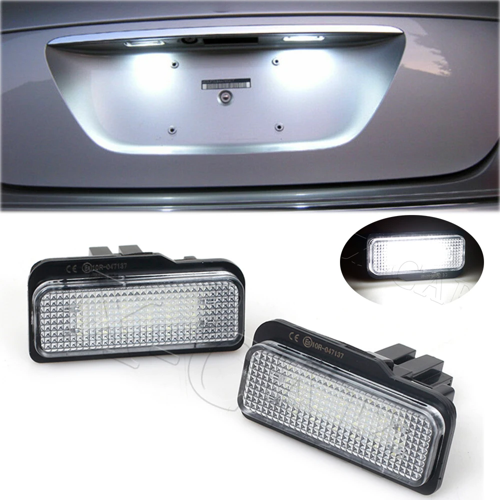 

1 Pair LED License Plate Light Lamp Canbus For Benz White Number Plate Lamp For Mercedes W211 4D W203 5D W219 R171 2D 12V