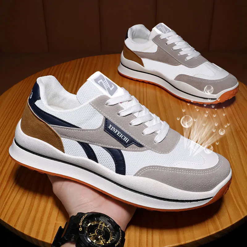 

Mens Running Shoes Lace Up Casual Sneakers Shoe Male Lightweight Knitting Breathable Thick Soft Bottom Tenis Shoes Zapatos Mujer