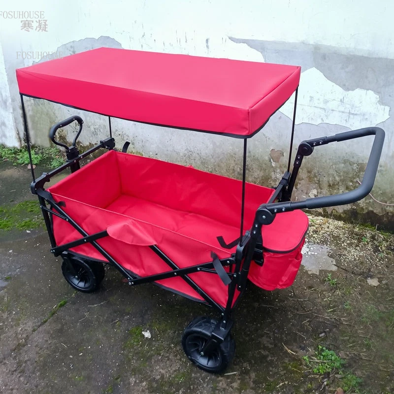 Modern-Garden-Carts-Outdoor-Camping-Wagon-Roof-Shade-Folding-Storage-Shopping-Cart-Portable-Shopping-Trolley-Fishing.jpg Modern Kerti Kocsik Kültéri Kemping Kocsi Tetőfajta Összecsukható Tároló Kosár Hordozható Bevásárló Halászati Pótkocsi - Image 4