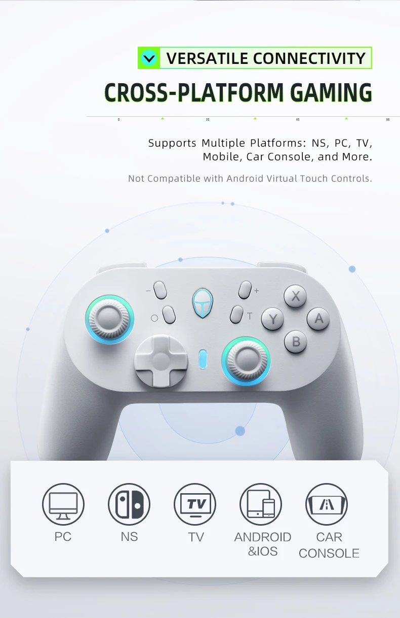 ThundeRobot-Gamepad inalámbrico G45 Pro, controlador de juegos de tres modos, Efecto Hall, NFC integrado para Switch, Windows, PC, STEAM TV