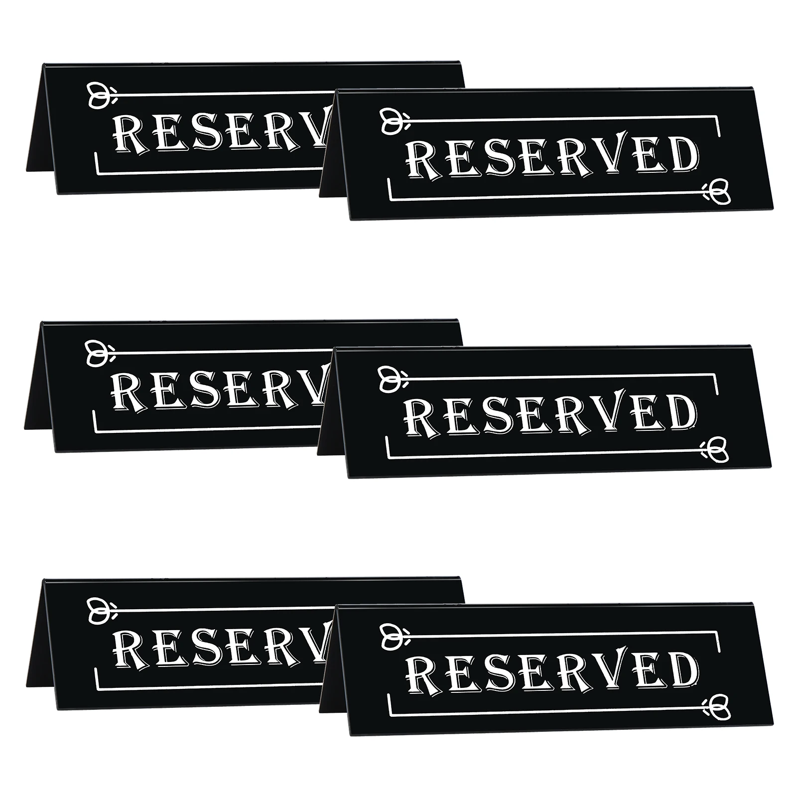 6 Pack Reserved Table Signs, Acrylic Reserved Table Seat Signs