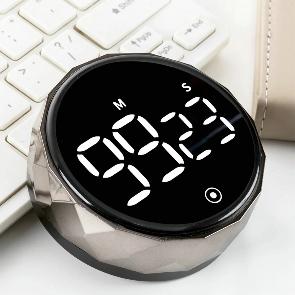 

1PCS Self Regulated Rotary Timer Magnetic Suction Led Mute Timer Kitchen Countdown Beauty Movement Reminder Kitchen Gadget