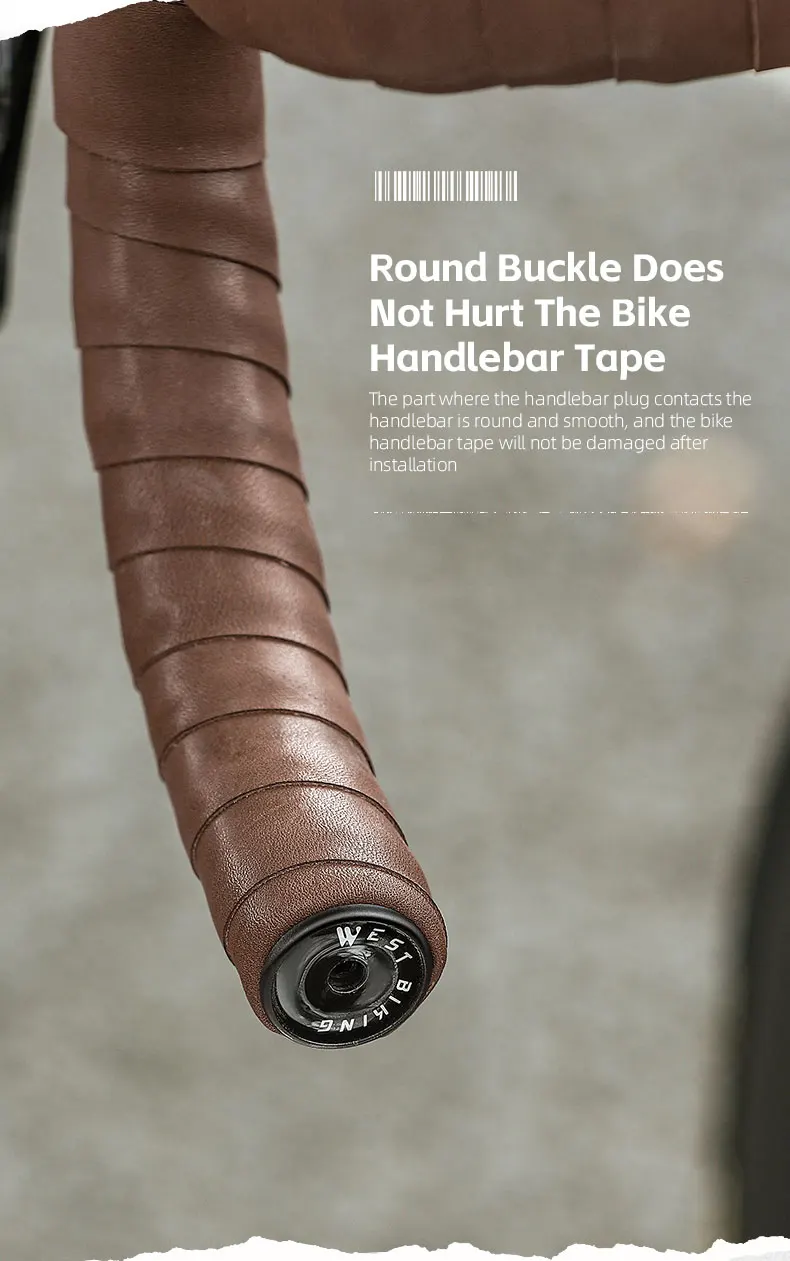 WEST RADFAHREN Echtes Leder Lenkerband Retro Weiche Rennrad Bar Band Radfahren Dämpfung Wrap Straps End Stecker Zubehör – Detail 11