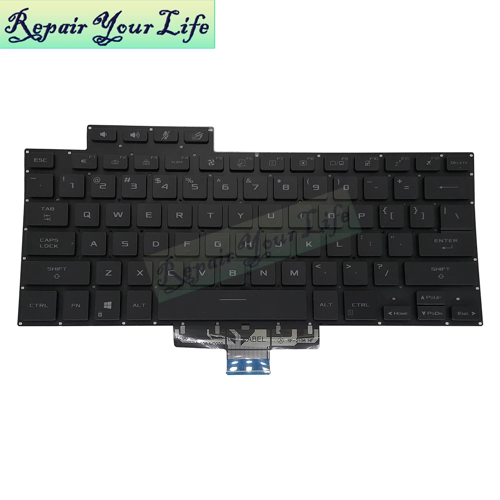 Teclado Retroiluminado dos Eua Asus Rog Zephyrus M16 2023 Gu603 Gu603zw Gu603zx Gu603ze Ga503 0knr02812us00 V202526qs1