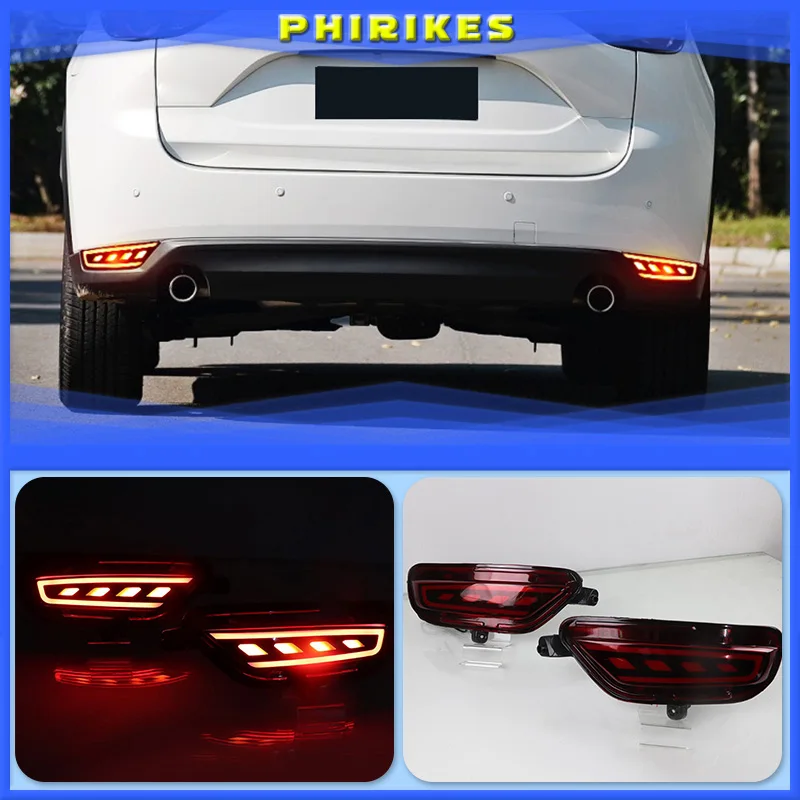 

2Pcs For Mazda CX-5 CX5 2017 2018 2019 LED Rear Reflector Taillight Fog Lamp Rear Bumper Light Brake Light Turn Signal Lamp