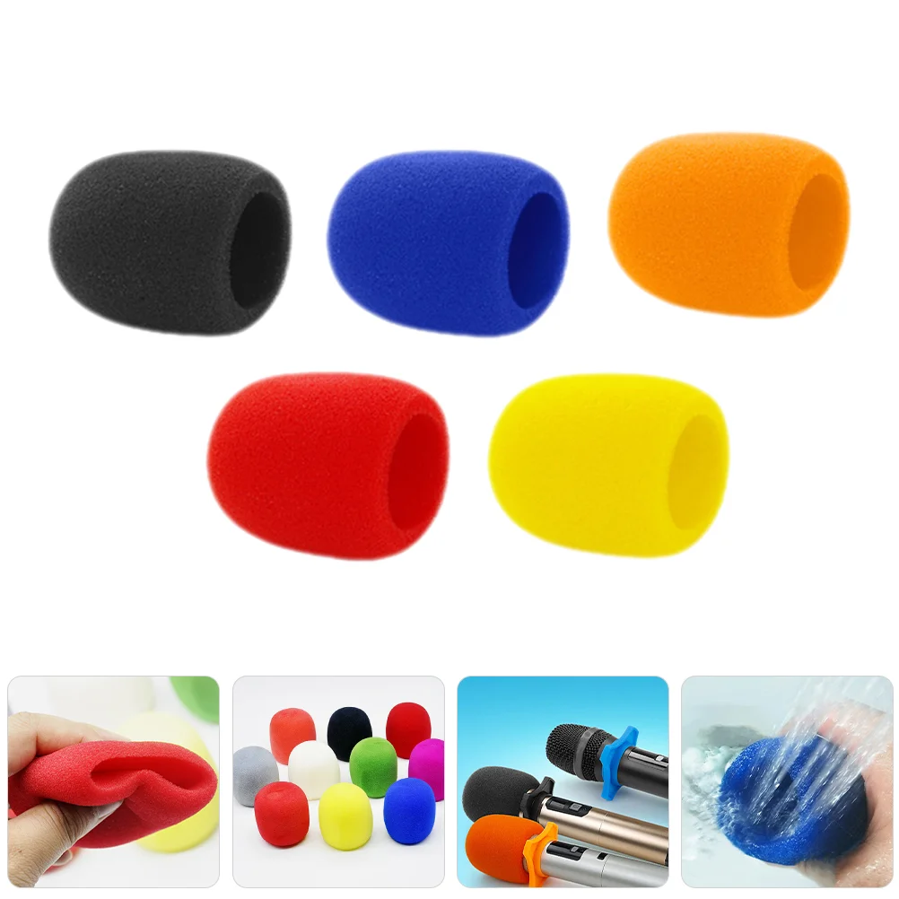 

5Pcs Microphone Covers Stage Microphone Windscreen Sponge Covers Mic Protection Covers