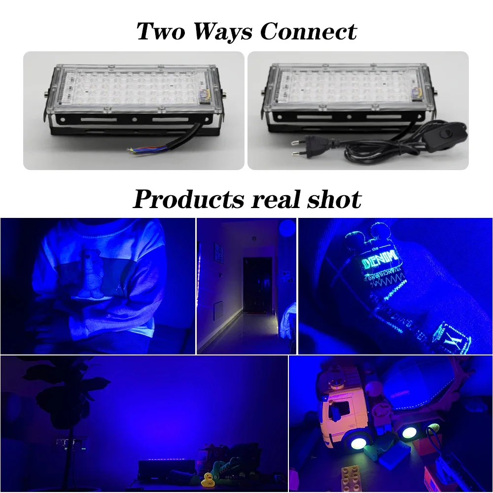 395nm 400nm LED UV Floodlight 220V Ultraviolet Stage Lamp 50W 100W 150W Stage Blacklight Waterproof Disco Party Backlight led stage lamp led stage light