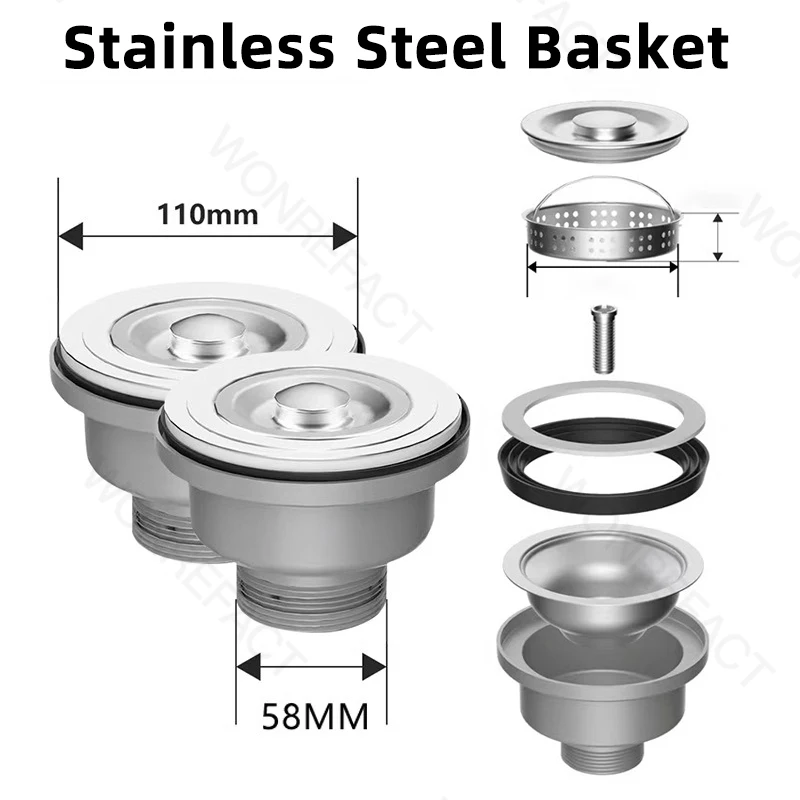 Kitchen Sink Drainage Accessories Drain Pipe Adapter Sink Drain Hose Anti-Odor Check Valve Filter Multi-joint Pipe kitchen sink strainer