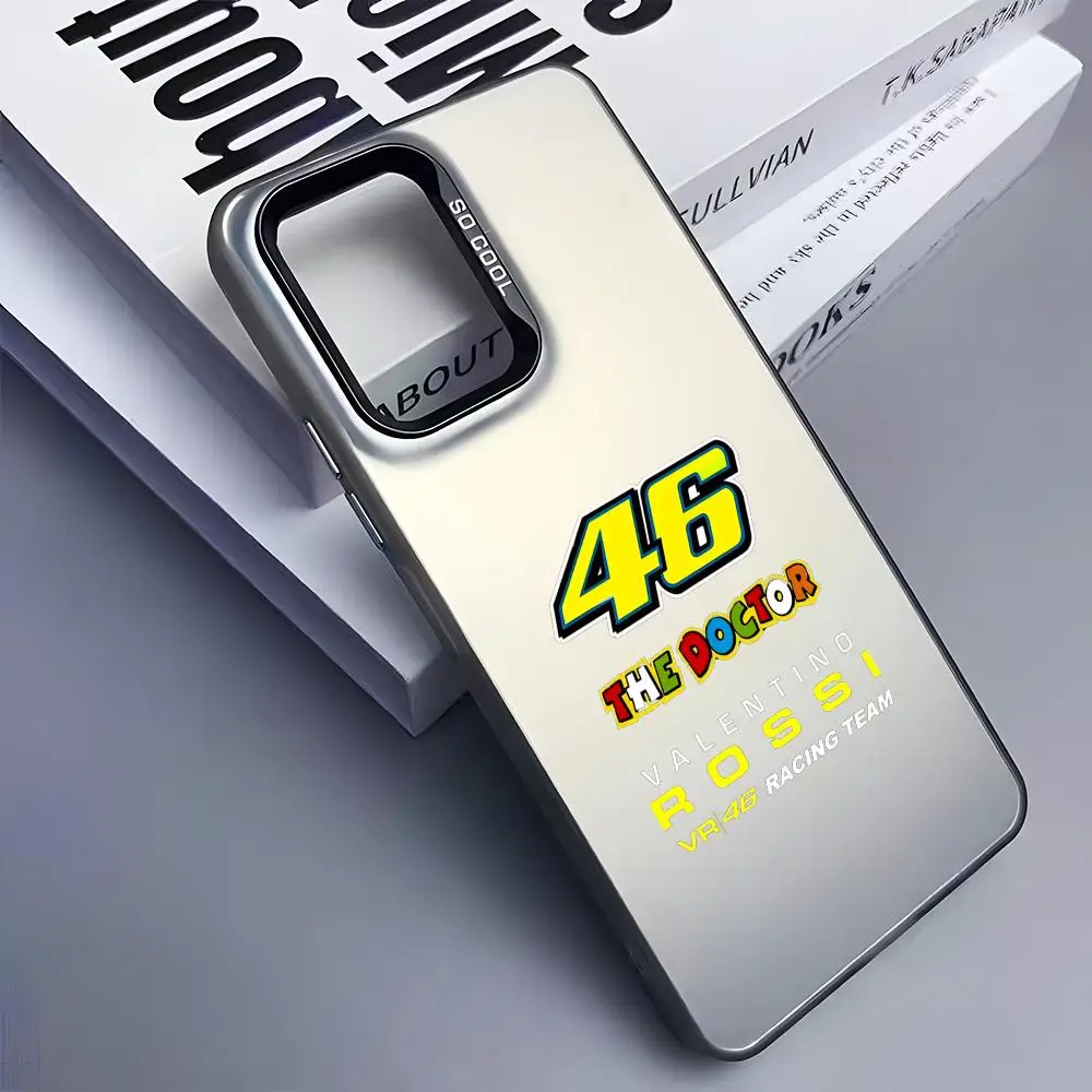 Vibrant Motorcycle Rossi VR46 Phone Case - Colorful Silver Cover