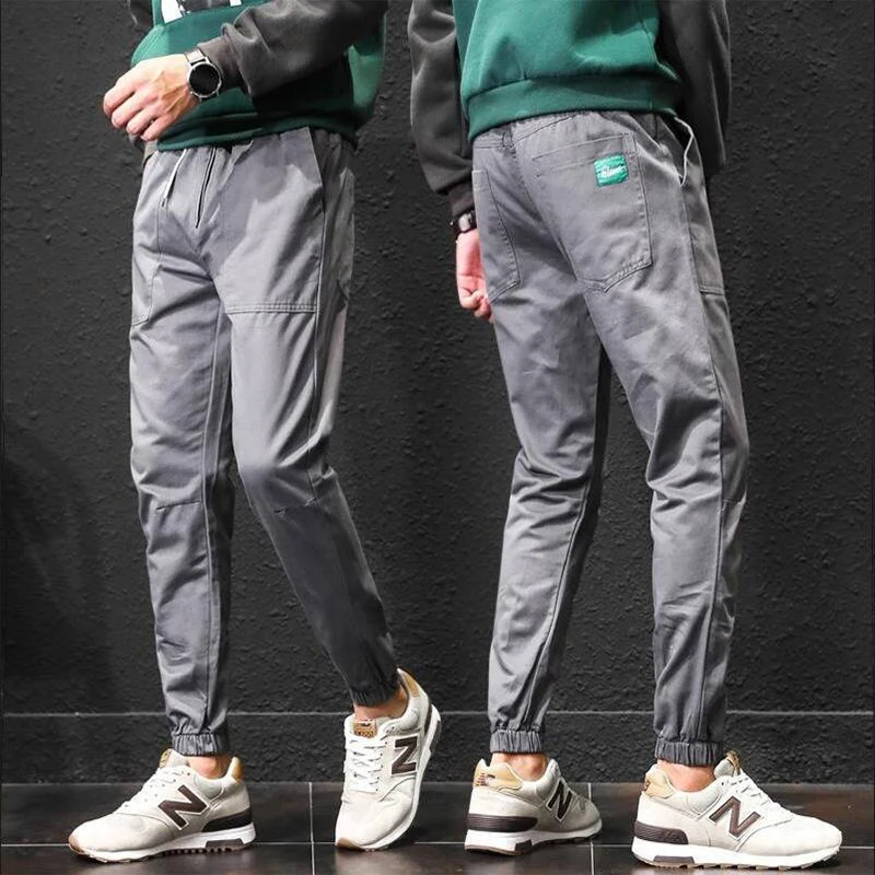 

Spring Autumn Y2K Elastic Waist Loose Casual Sweatpants Homme Korean Fashion All-match Pants Male Cotton Trousers Men's Clothing