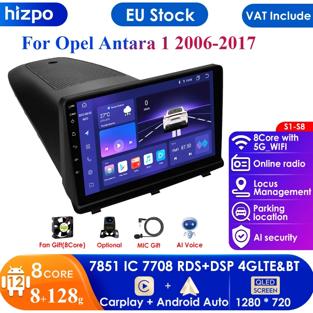 Android 12 Apple Carplay Autoradio GPS Navi Für Opel Astra H Corsa C D Zafira B