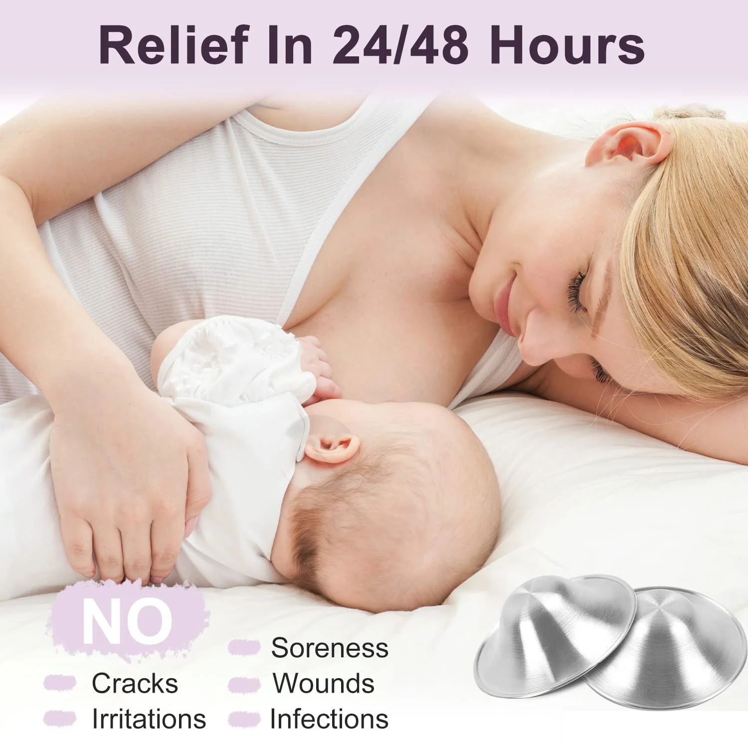 Soothing Nipple Shields Silver Nursing Cups Healing Breastfeeding Essentials Original Nipple Covers for Nursing Newborn
