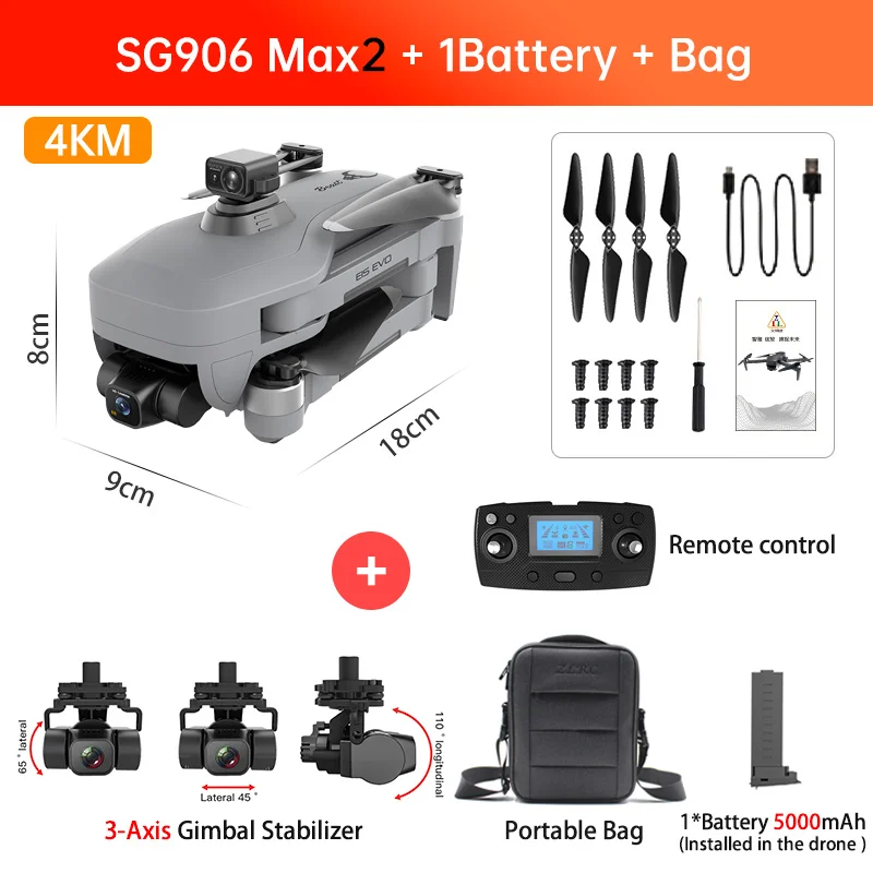 SG906 MAX2 Beast 3E RC Drone With 3-Axis Gimbal Professional 4K HD