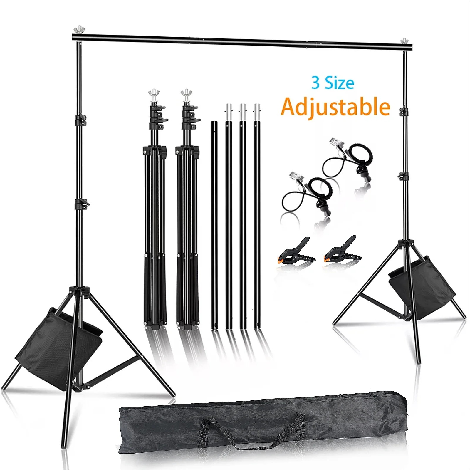 Supports d'arrière-plan pour studio photo, système de support d'écran vert, sac de transport de cadre, kits d'éclairage, Dnomakey