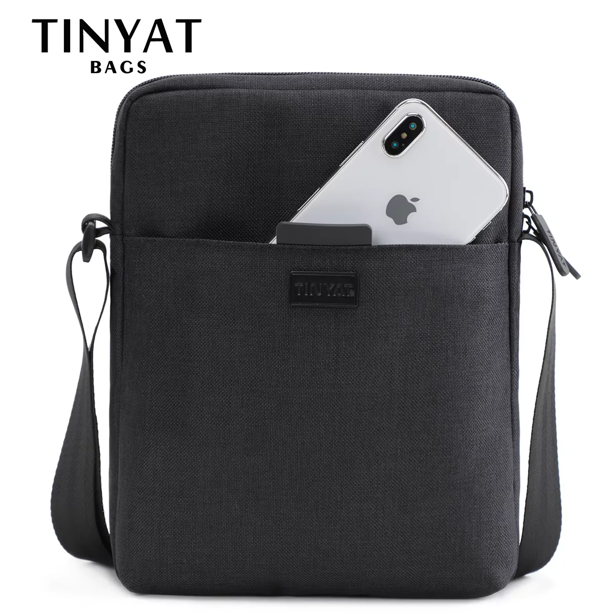 Men's Canvas Shoulder Bag for 7.9 Ipad Casual Crossbody Waterproof