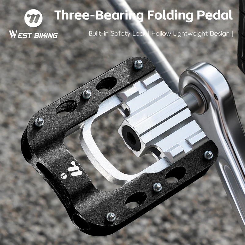 Pédale pliante pour vélo WEST BIKING, 3 roulements, pédale pour vélo de route et de montagne, pédale en alliage d'aluminium, pédales antidérapantes pour vélo - AliExpress 18