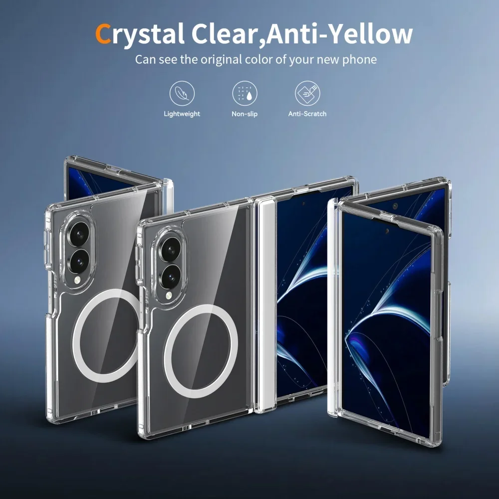 Transparent Magnetic Shockproof Case with Camera Protection & Magsafe Compatibility