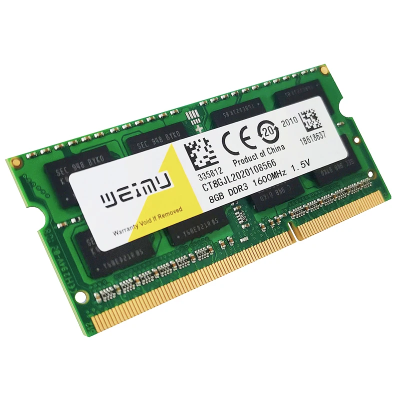 

DDR3 2GB 4GB 8GB Laptop Memory 1066MHz 1333MHz 1600MHz PC3 8500S 10600S 12800S 204Pins 1.5V Non-ECC Unbuffered Ddr3 SODIMM RAM