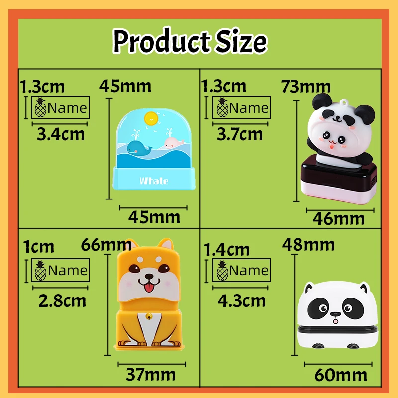 Children's Name Seal Student's Name Stamp Kindergarten Clothes Waterproof Sticker Kawaii Montessori Stamp Gift