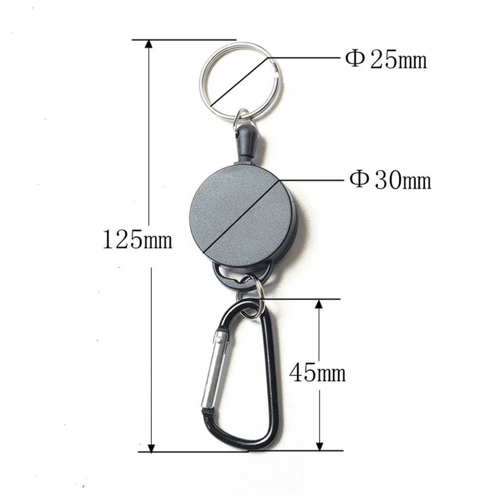 15Styles Key Ring Clip Retractable Pull Key Ring Chain Reel