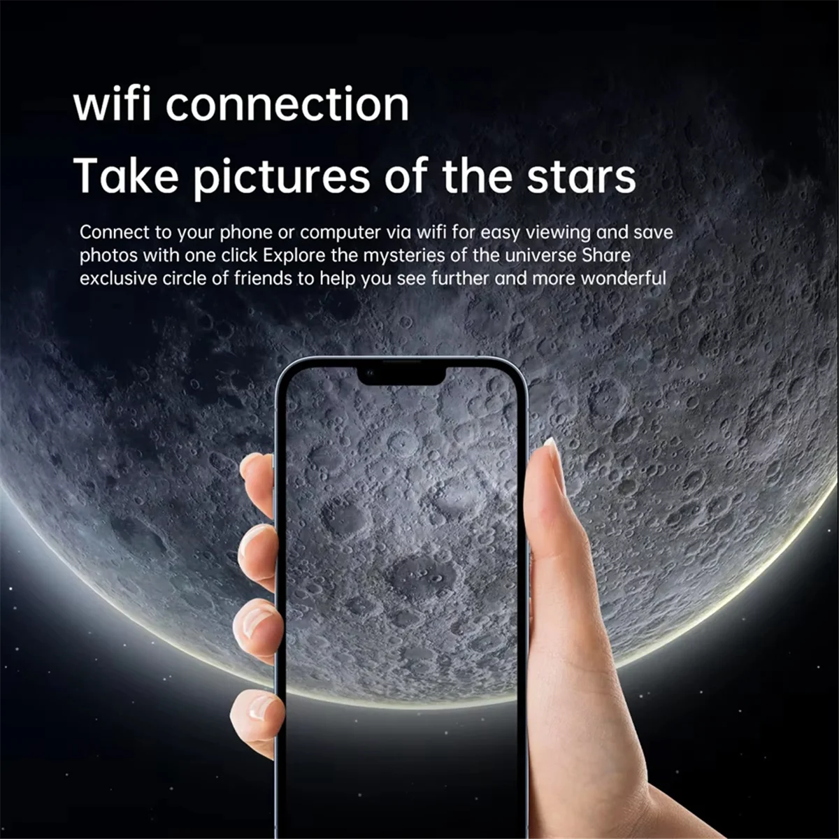 A04R-30070 WIFI Electronic Eyepiece for Astronomical Telescope Monocular 70MM Large-Aperture for Stargazing Bird Watching
