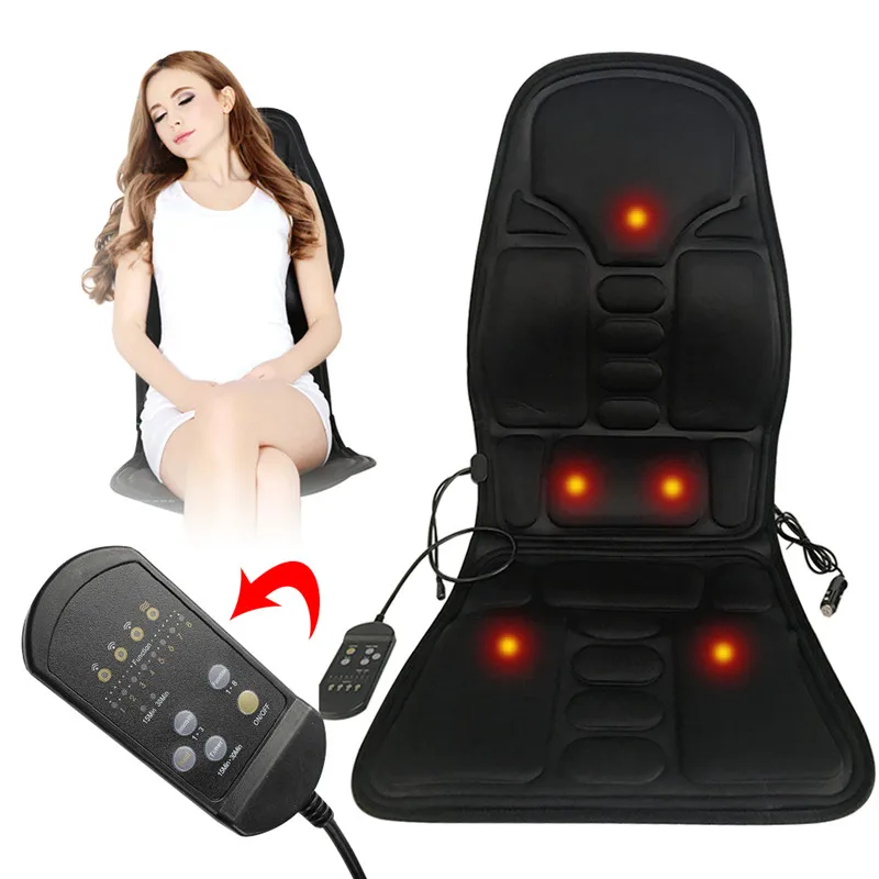 Electric 8 Motor Portable Heating Vibrating Back Massager Chair In