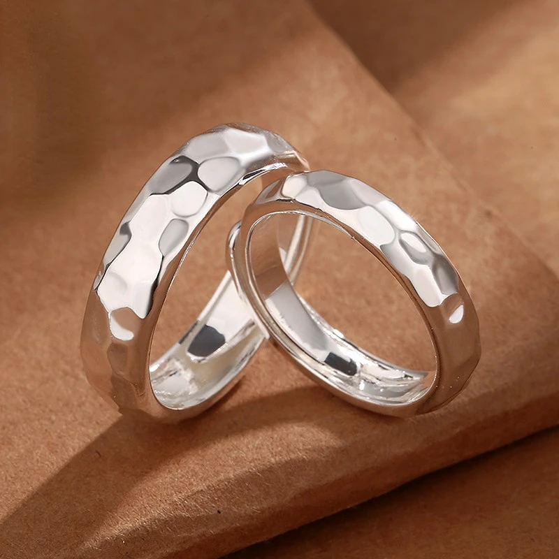 

Vintage Silver Color Ring Lovers' Open Ring Personality Simple Index Finger Ring Banquet Jewelry Accessories