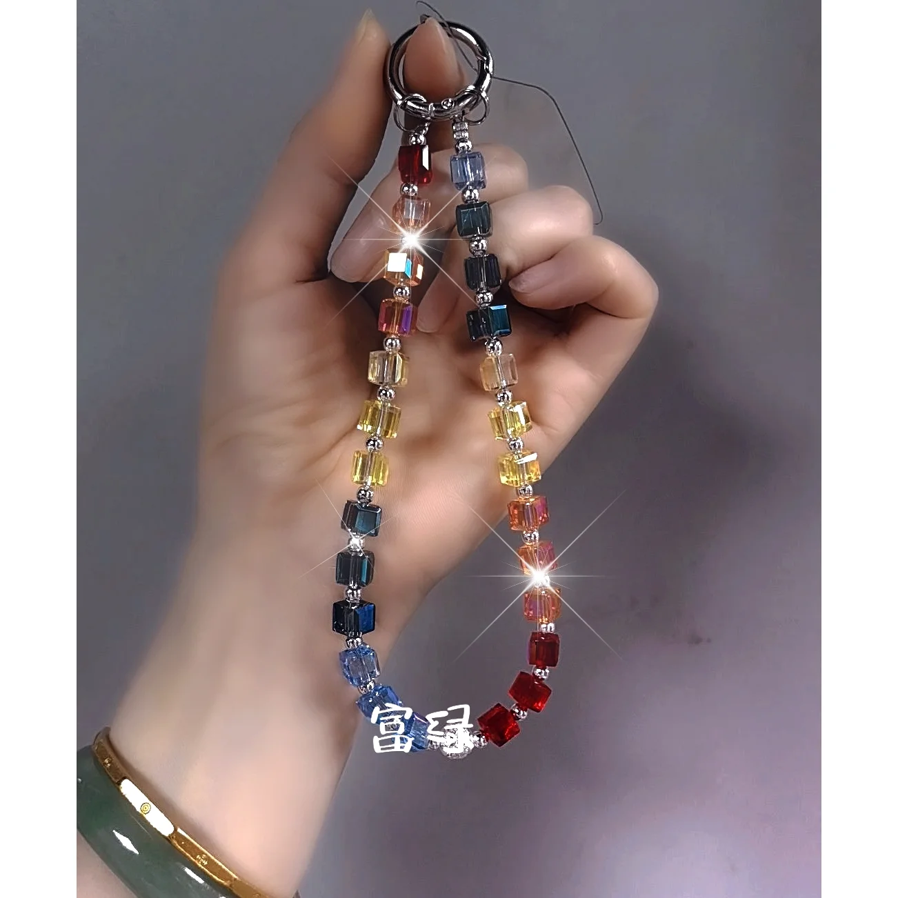 Glowing Phone Lanyard, Adjustable Cellphone Wrist Strap, Colorful Phone Charm - View #2